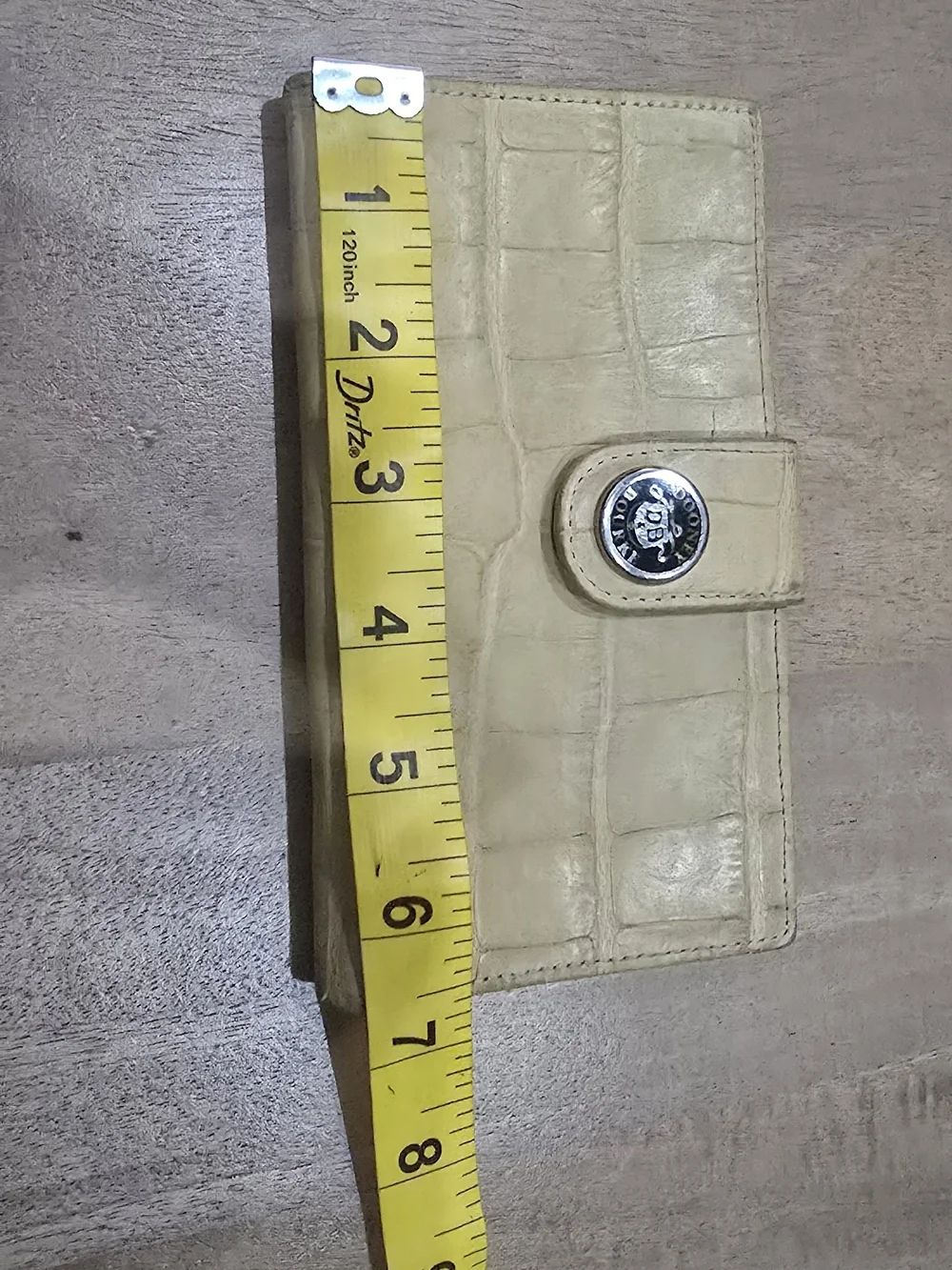 ​Vintage Dooney & Bourke Cream Croc Embossed Leather Continental WalletCheckbook